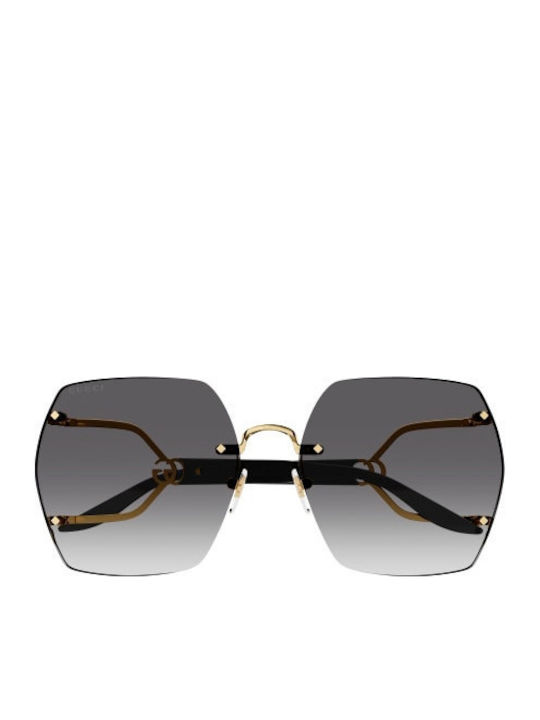 Gucci Women's Sunglasses with Gold Metal Frame and Gray Gradient Lens GG1562S 001