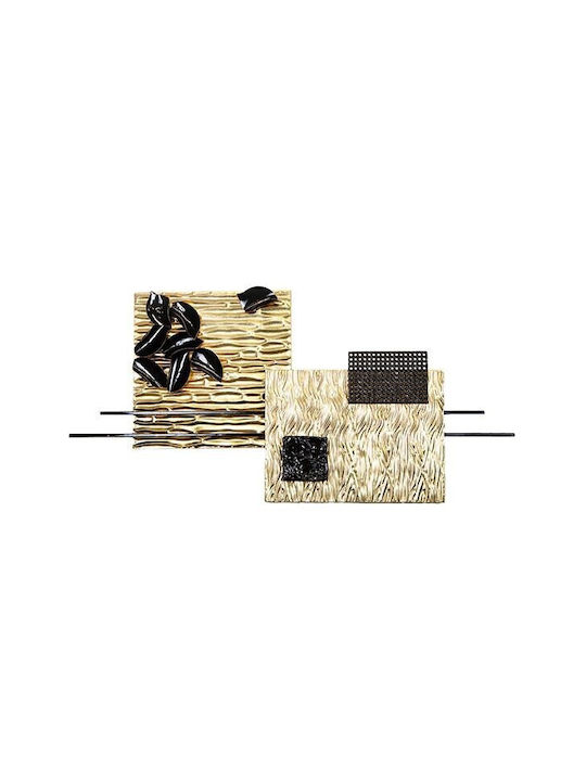Geometric Wall Decor Gold Metallic 125.7x5.1x62.9cm