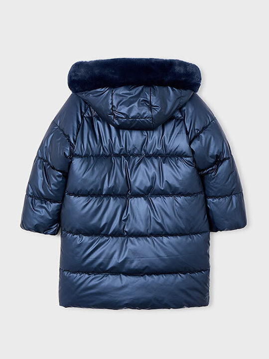 Kids' Casual Jacket Long with Hood Navy Blue