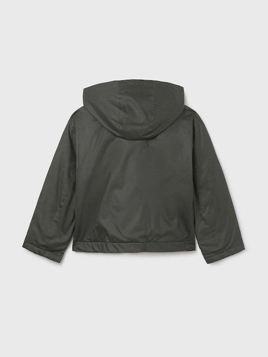 Waterproof Kids Casual Coat with Hood Khaki