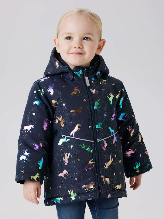 Kids Casual Long Jacket with Hood Blue