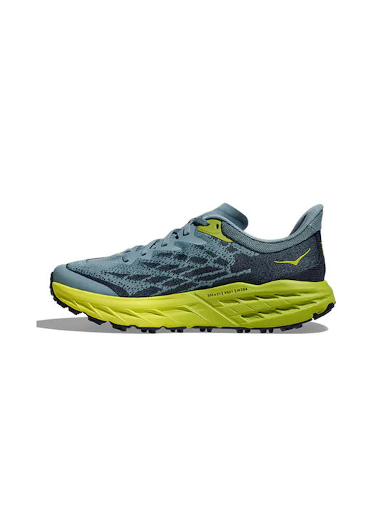 Sky Run Speedgoat 5 Sport Shoes Trail Running Stone Blue / Dark Citron