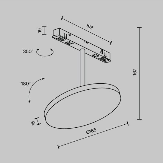 Maytoni Висящо Осветително Тяло Черен Rail 18.5x18.5см.