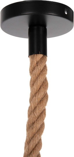 HomeMarkt Pendant Light Brown Boho with Rope for Socket E27 100x100x100cm