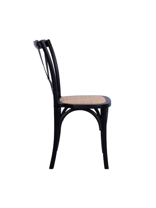Owen Καρέκλα Κουζίνας Ξύλινη Μαύρη 45x55.5x90εκ.