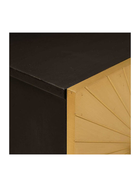 Noptiere din Lemn Masiv Negre 2buc 40x33.5x46cm