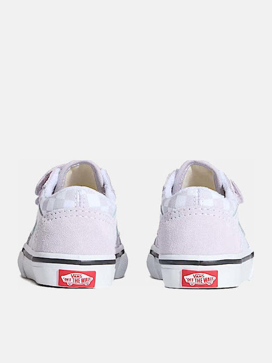 Old Skool Kids Sneakers with Hoop & Loop Closure Lilac