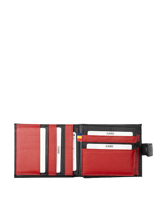 Кожен Мъжки Портфейл с RFID Червен