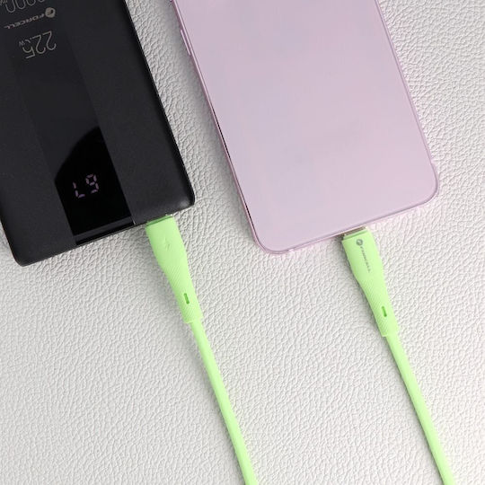 Forcell F-energy USB 2.0 Cable USB-C male - USB-C 100W Green 1m