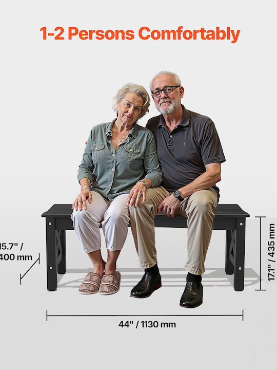 Outdoor Bench Plastic 113x40x43.5cm