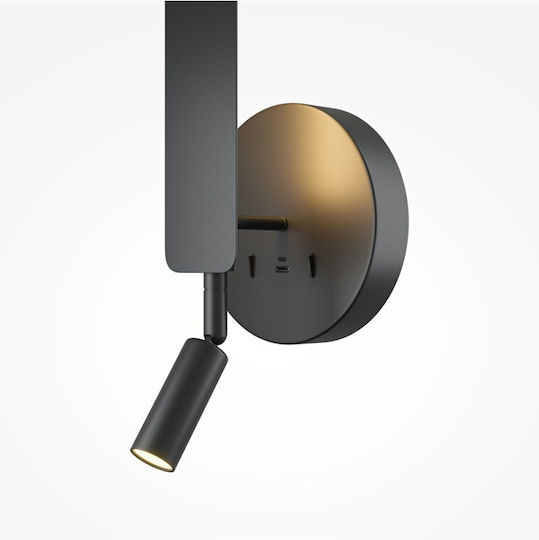 Maytoni Modern Lamp Wall with Integrated LED and Cool White Light Black 51.6x9.6x15cm