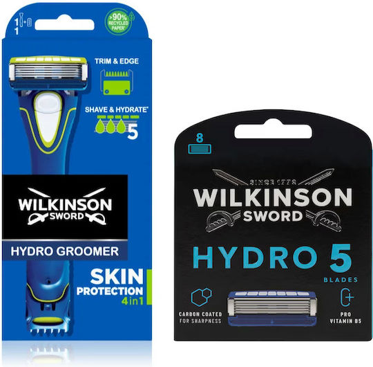 Wilkinson Hydro5 Groomer Set Aparat de Ras Trimmer 4 În 1 + 9 Rezerve