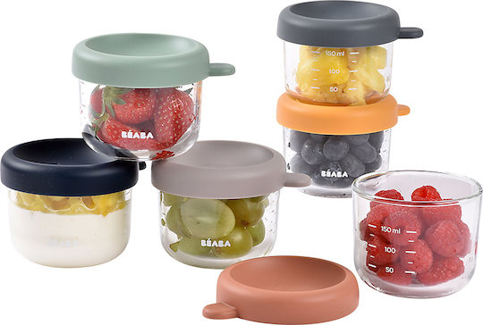 Beaba Cutie pentru Mâncare Sticlă Multicolor Potrivit pentru Cuptor cu Microunde 6buc