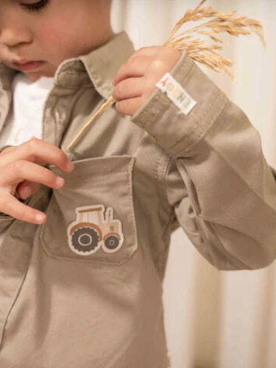 Kids Shirt Long Sleeve Beige