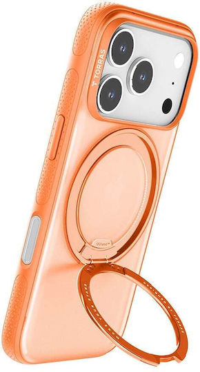 Torras Ostand R Umschlag Rückseite Silikon Orange (iPhone 17 Pro Max)