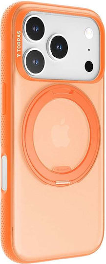 Torras Ostand R Umschlag Rückseite Silikon Orange (iPhone 17 Pro Max)