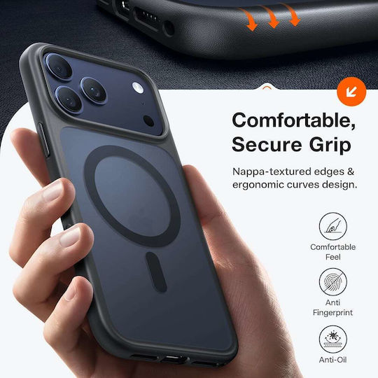 Torras Guardian Magnetic Umschlag Rückseite Silikon Schwarz (iPhone 17 Pro Max)