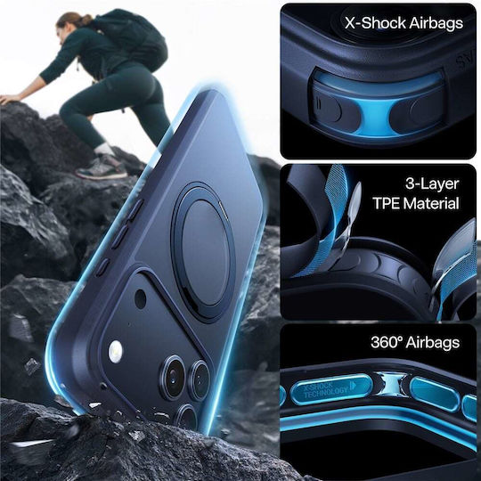 Torras Ostand Pro Back Cover Silicone Navy Blue (iPhone 17 Pro Max)