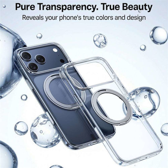 Torras Ostand Pro Umschlag Rückseite Silikon Transparent (iPhone 17 Pro Max)