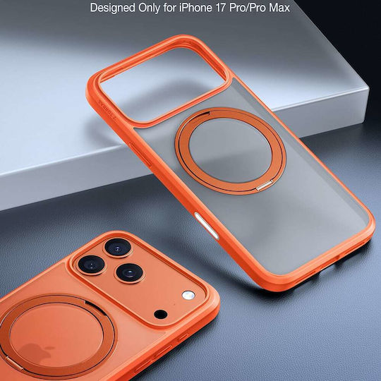 Torras Ostand Pro Umschlag Rückseite Silikon Orange (iPhone 17 Pro Max)