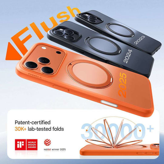 Torras Ostand Pro Umschlag Rückseite Silikon Orange (iPhone 17 Pro Max)