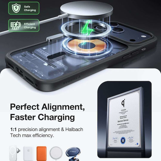 Torras Guardian Magnetic Back Cover Silicon Negru (iPhone 17 Pro)