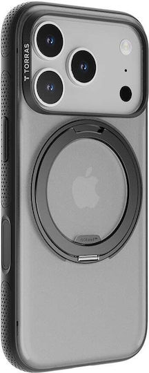 Torras Ostand R Umschlag Rückseite Silikon Schwarz (iPhone 17 Pro Max)