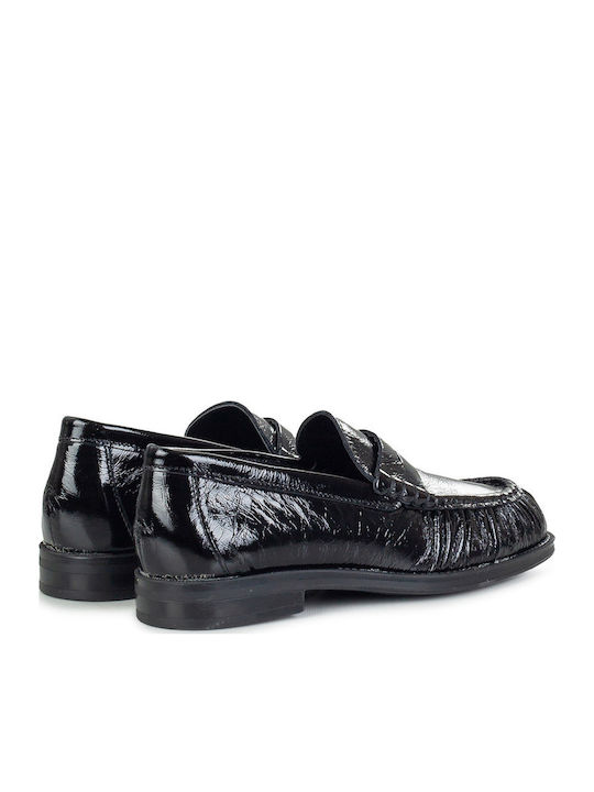 Δερμάτινα Γυναικεία Loafers σε Μαύρο Χρώμα