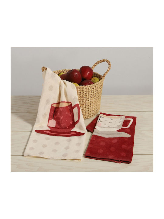 Nef-Nef Homeware Cup Of Tea Geschirrtuch in Ecru Farbe 40x60cm