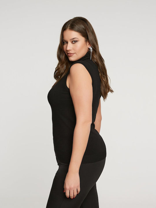 Bluze Damă Pulover Fără Mâneci Negru 8404.1009.N.W-black
