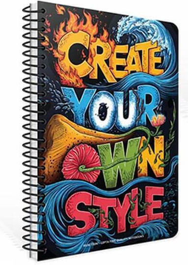 Uni Pap Spiral Notebook Ruled B5 2 Subjects 1pcs (Μiscellaneous Designs)
