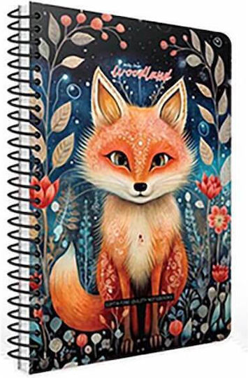Uni Pap Spiral Notebook Ruled B5 3 Subjects 1pcs (Μiscellaneous Designs)