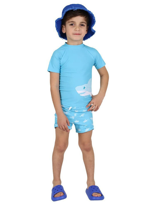 Waves Kids Swimwear Rashguard Light Blue