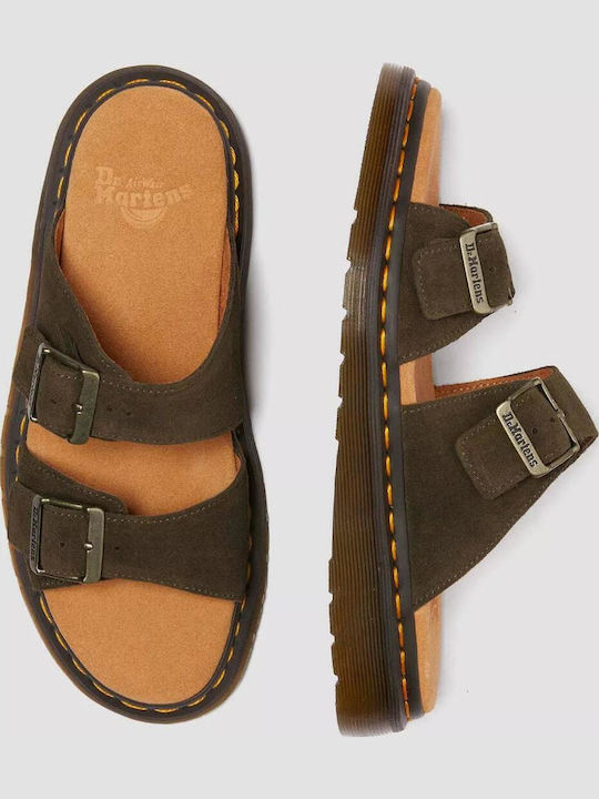 Jorge Leder Herrensandalen in Grün Farbe