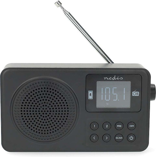Nedis RDFM2225BK Φορητό Ραδιόφωνο Επαναφορτιζόμενο με Bluetooth και USB Μαύρο