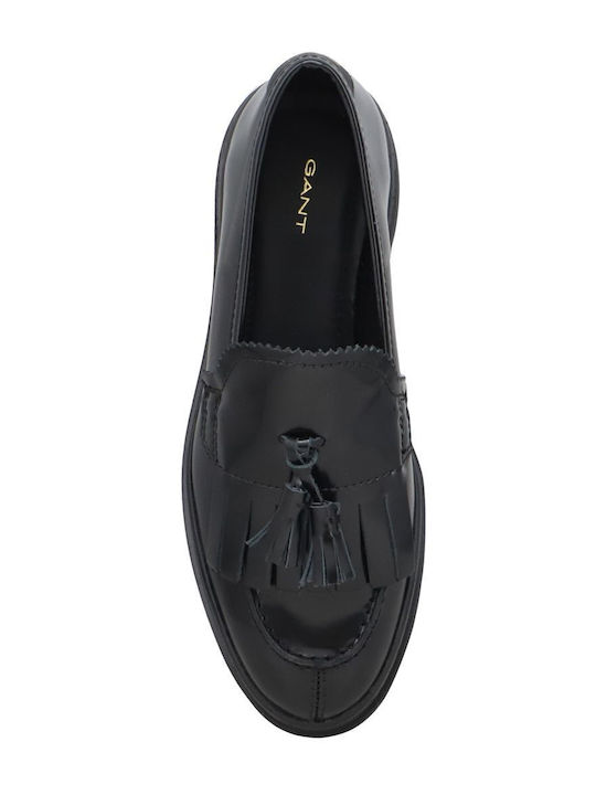 Aligrey Leder Damen Loafers in Schwarz Farbe