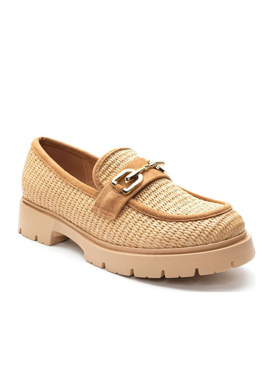 Damen Mokassins in Beige Farbe