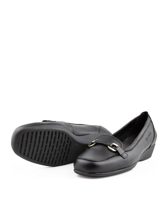Δερμάτινα Γυναικεία Loafers σε Μαύρο Χρώμα