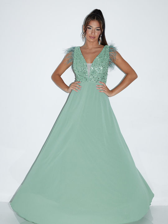 Maxi Dress for Wedding / Baptism Green