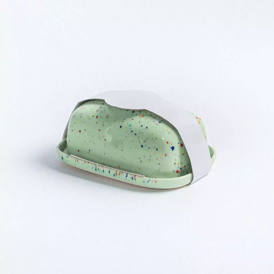 Egg Back Home Butter Dish Ceramic Green