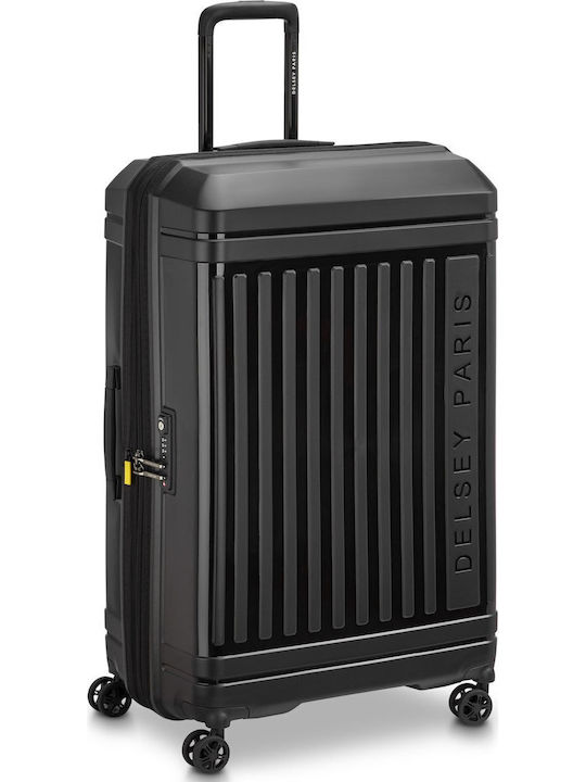 Delsey Lutece SE Large Hard Suitcase Black With 4 Wheels Height 81cm
