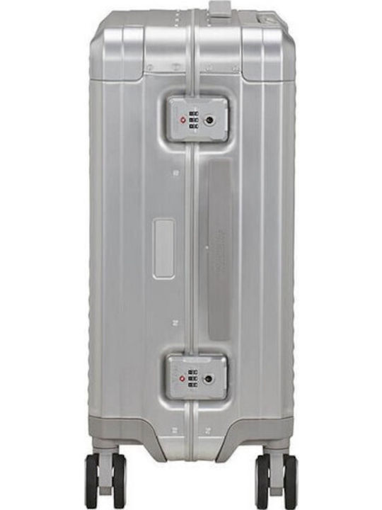 American Tourister Soundbox Cabin Hard Silver Suitcase with 4 Wheels
