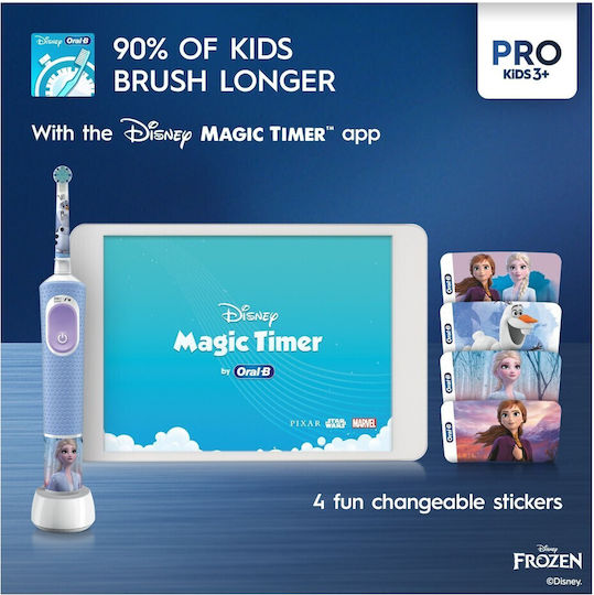 Oral-B Vitality Pro Детска Електрическа Четка За Зъби С Таймер За 3+ Години Frozen Със Защитен Калъф За Пътуване