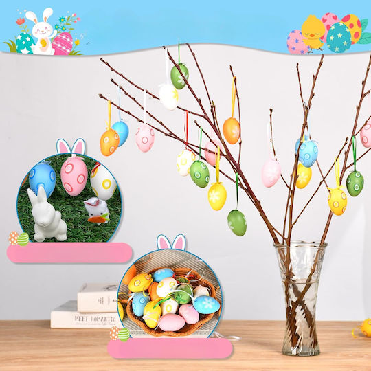 Easter Eggs Hanging Decorative Plastic 24 Pcs 6 Cm