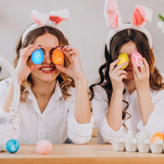 Easter Eggs Hanging Decorative Plastic 24 Pcs 6 Cm