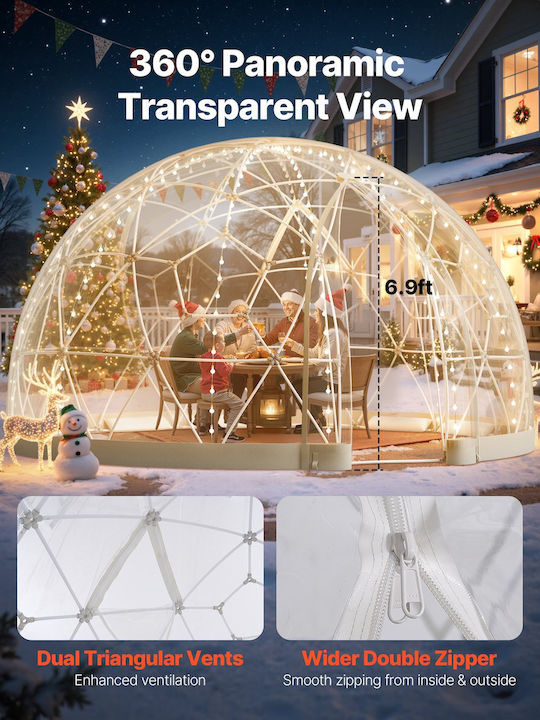 Vevor Gazebo De Grădină Cu LED Alb 4.5x4.5m