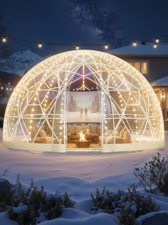Vevor Gazebo De Grădină Cu LED Alb 4.5x4.5m