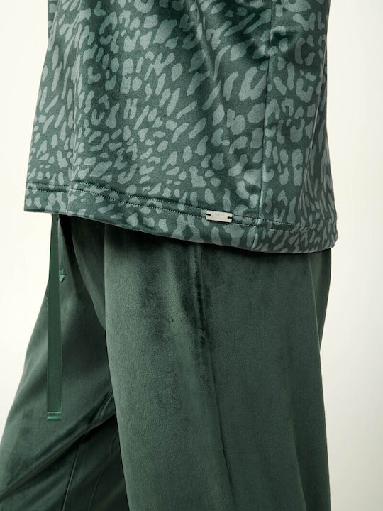 Vamp Winter Damen Pyjama-Set Green Teal