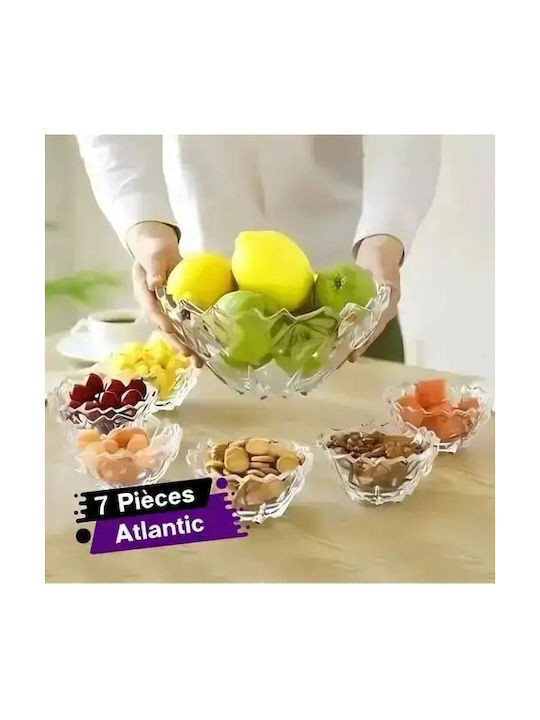 Glass Salad Bowl Transparent 7pcs