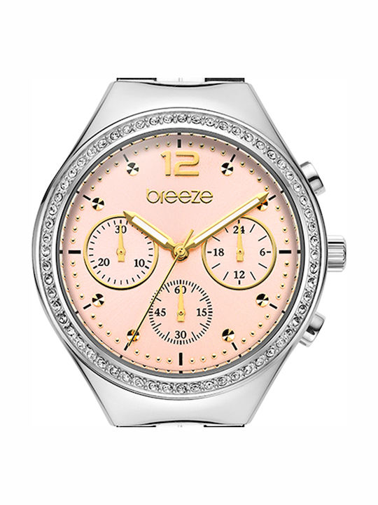 Breeze Women's Watch Chronograph with Silver Metal Bracelet